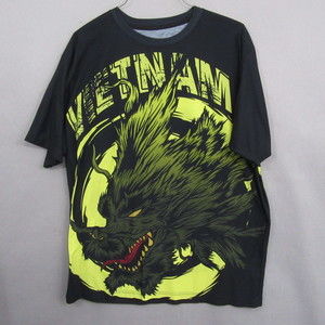 Vietnam‎ Mens Graphic T-Shirt XXXL Black Yellow Dragon Geometric Swirl